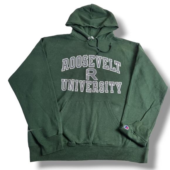 Champion Hoodie Green Roosevelt University USA Hooded Sweatshirt US  Mens Size M - Picture 8 of 10